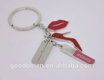 Lipstick keychain,high heel shoe keychain,lip shaped keychain