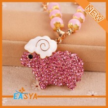 Cute Sheep With Rhinestone And Resin Necklaces Unique Design