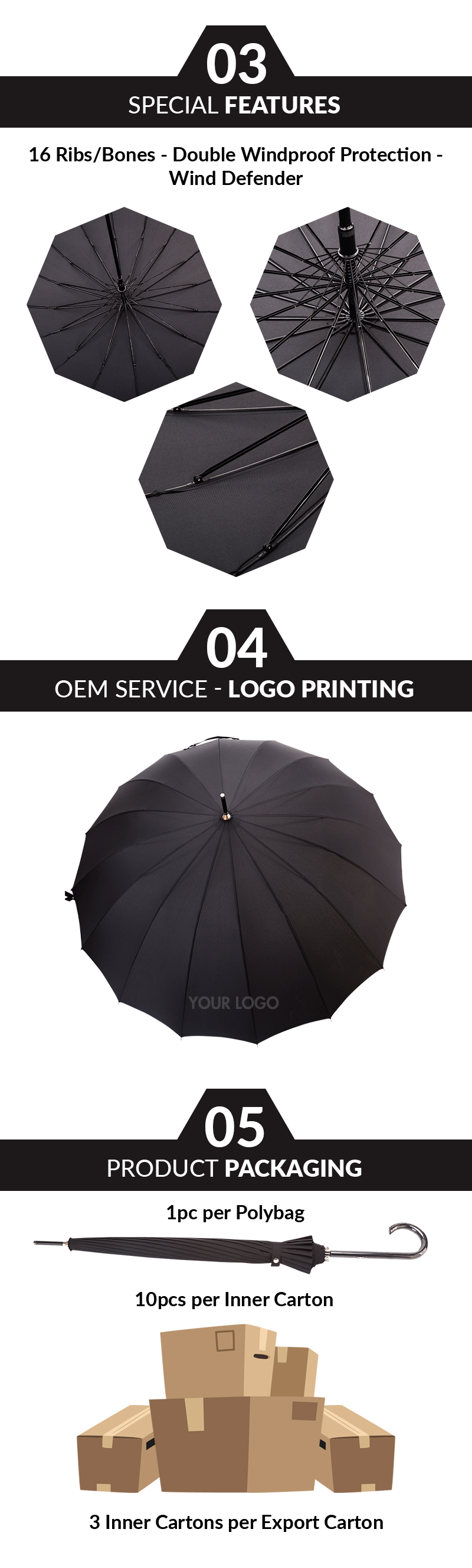 parapluie automatique noir homme men's black automatic umbrella