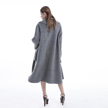 A long cashmere overcoat with large pockets