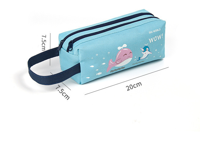 Pencil Case Simple Large-capacity Customized Portable Zipper Portable Stationery Bag for Primary School Students