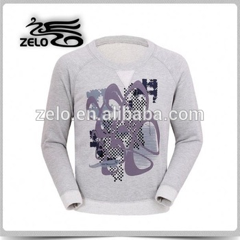 2015 new design mens non hooded sweatshirt custom