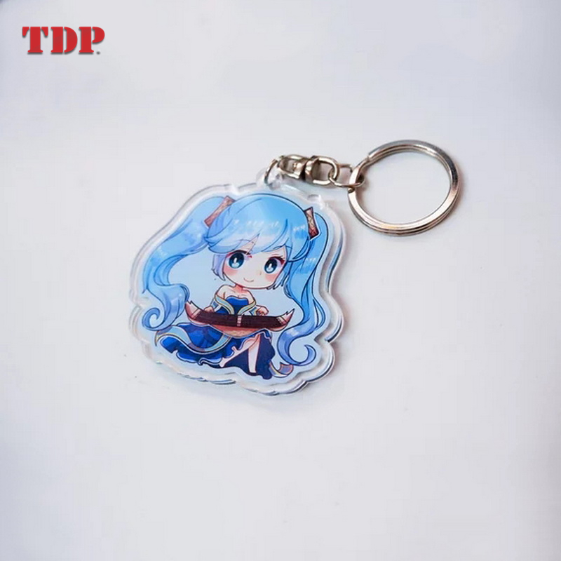 Personalized Blank Disc Monogrammed Anime Charm Printed Clear Acrylic Keychain Custom