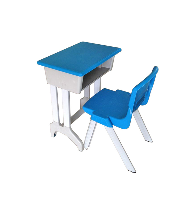 Elementary school metal desk with chairs