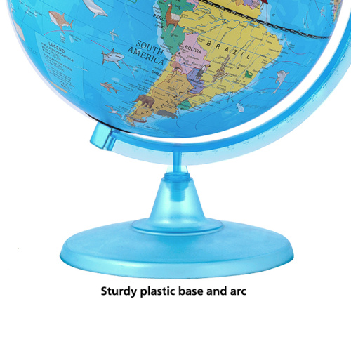 Globo com mapa-múndi interativo para crianças iluminadas de 25 cm