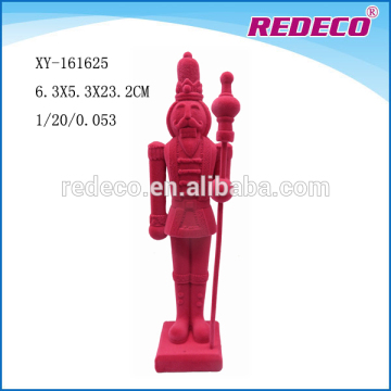 Best Quality Decorative Resin Nutcracker Statue With Flocked