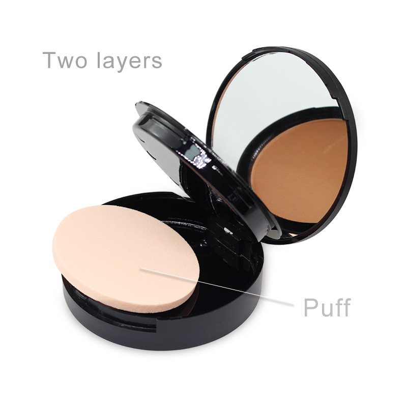 5color double layer pressed powder Monochrome concealer Exquisite pressed powder Flour puff with mirror Matte Pressed Powder