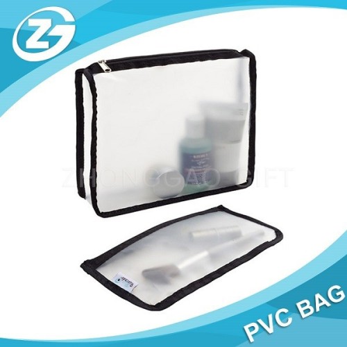 PVC Black Zippered Travel Pouches