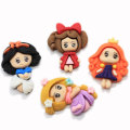 100 Pcs Kawaii Resin Kartun Putri Pipih Karakter Anime Gadis Patung Busur Hiasan Rambut Busur Pusat Kerajinan Perhiasan