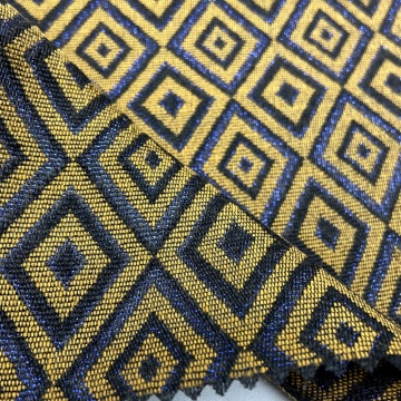 Metallic Lurex Gold Acrylic Polyester Woven Jacquard Fabric