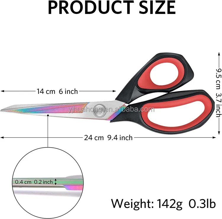OEM Customized Logo Packing Multi Size Office Series Scissors Stainless Steel Black Transparent Embroidery Scissors