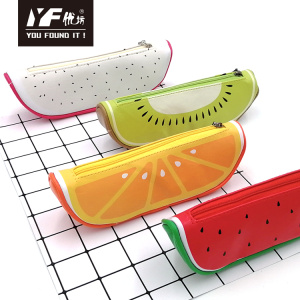 Colorful waterproof fruit style PU leather pencil case