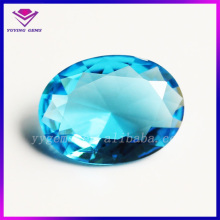 Normal Cut Oval Shape Aquamarine Blue Glass Stone Imitation Diamond