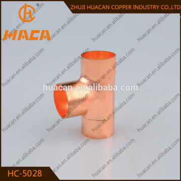 Good quality Sanitary red copper TEE pipe fitting/High quality red copper straight tee