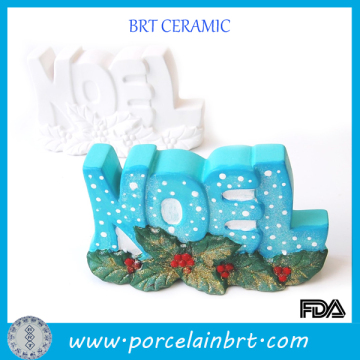 Wholesale White NOEL Shape Ceramic Bisque