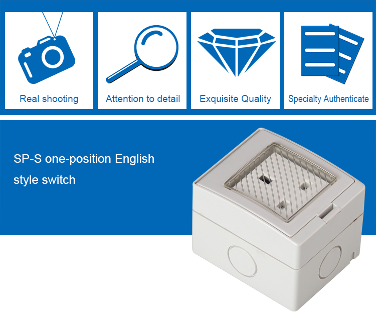 IP55 English Style Double Control Socket with Waterproof Cover