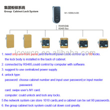 exclusive network electronic cabinet locks,locker lock network solution for cemetery parks(M1-10BML)