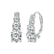 Fashion Sterling Silver Moissanite Earrings S925 Silver Plated Platinum Jewelry for Women