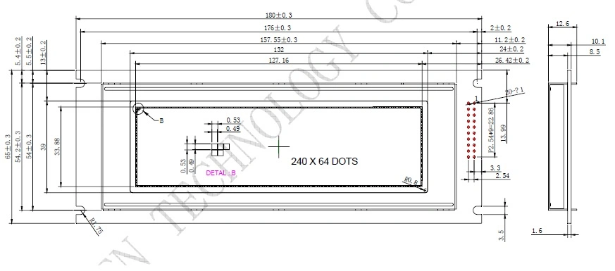 Stn 5.4 Inch 240*64 Resolution Stn LCD Module