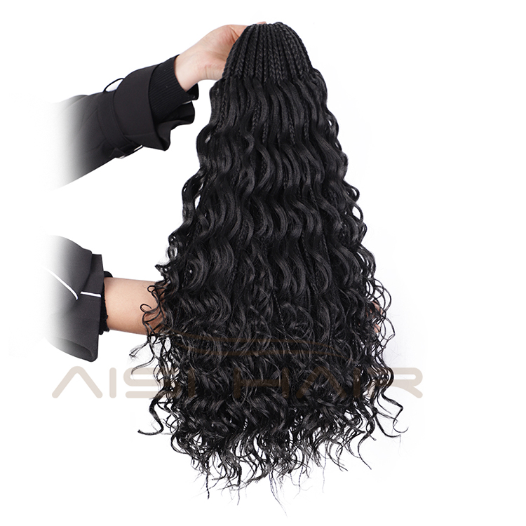 Aisi Hair Goddess Faux Locs Natural Black Crochet Braids Hair Extensions Synthetic Faux Locks Braids Hairpieces For Black Women