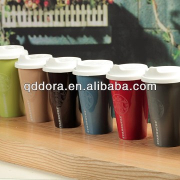 ceramic coffee mug with silicone lid