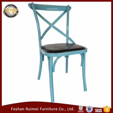 wholesale steel frame x back durable blue rental wedding cross back chair