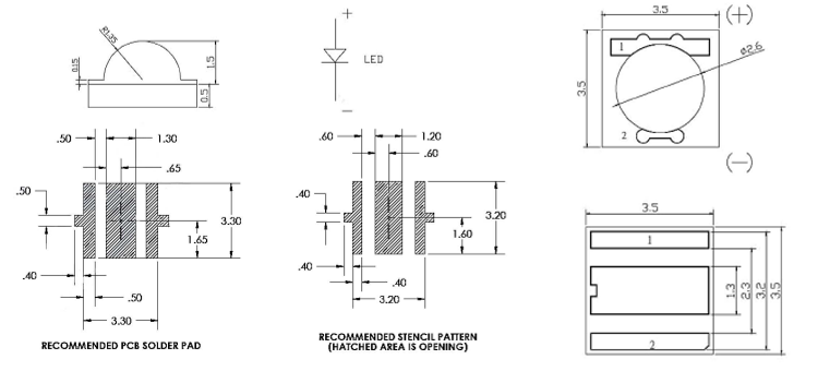 3535 White SMD LED Size