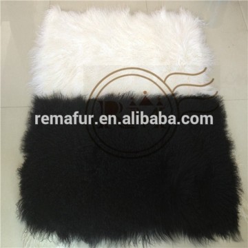 Pure white Tibet Lamb Fur Plates /mongolian lamb fur plates wholesale