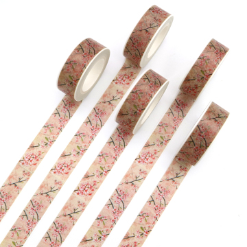 1 PCS Creative Plum Flower Washi Tape Adhesive Paper Tape School Office Supplies DIY Scrapbooking Decorative Sticker Tape