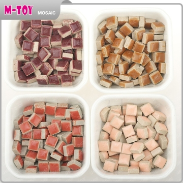 TS12 orange Oval Hand Craft Ceramic Tile DIY