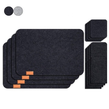 Custom Logo Glass Coasters and Cutlery Bags Felt Placemat