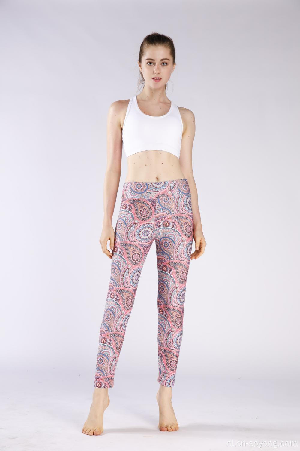 Legging met hoge taille en elastische print voor dames