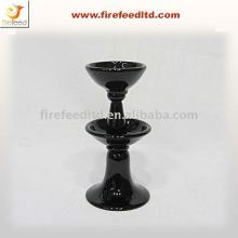 Unique Black Hand made Glass Candle Holder