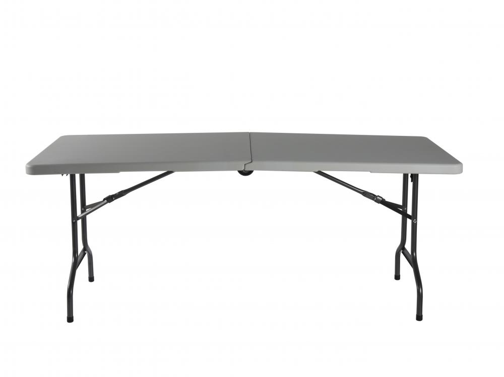 5 foot white plastic fold in half table