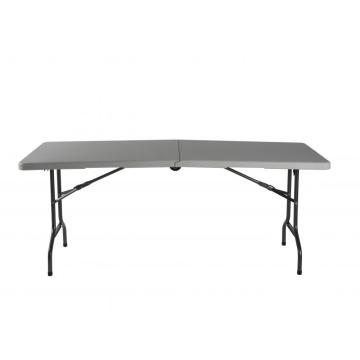 5 foot white plastic fold in half table
