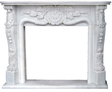Antique European style facing stone carving marble fireplace