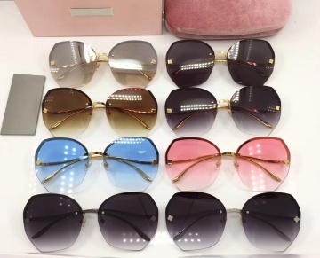 Reflective Rimless Sunglasses for Female