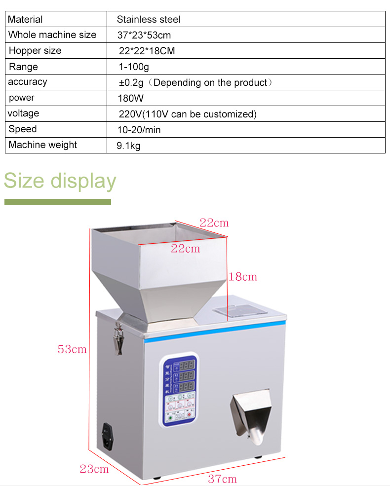 Automatic particle powder weighing filling machine