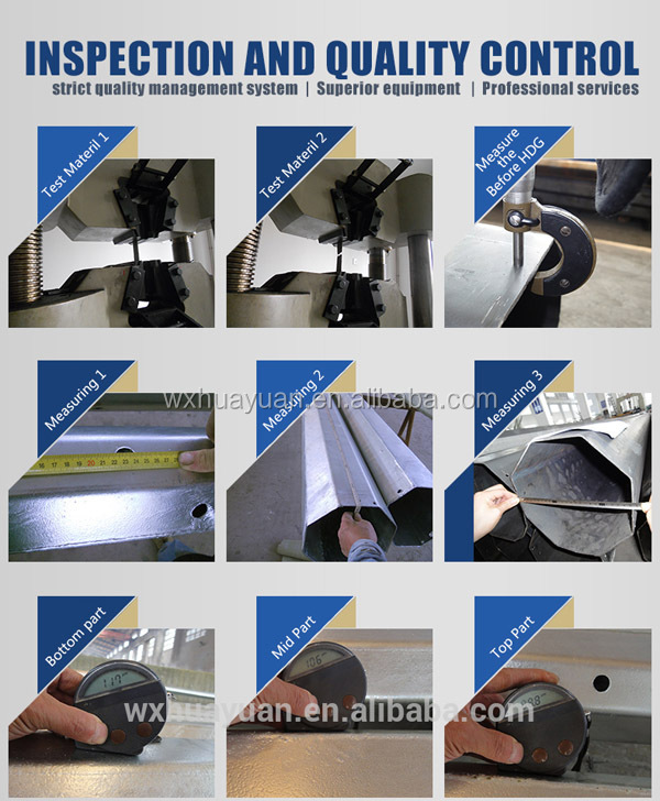 galvanized steel cctv camera mounting poles, sign poles