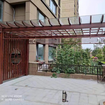 Classical Style Wood-Look Aluminum Pergola and Trellis for Grape Vines - Easy Assembly