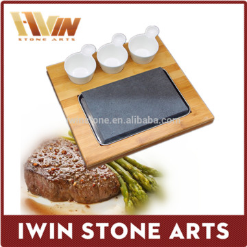 BBQ Stone Set Basalt steak grill plate hot rock cooking stone,heat resistant cooking stone