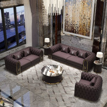 Affordable Modern Faux Leather Sectional Sofa Set for Living Room