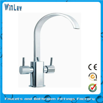 Double handle sink kitchen faucet