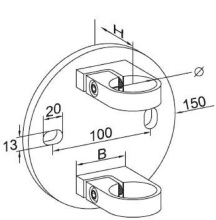 Wholesale Wall Mounted SS Stair Railing Pipe Holder