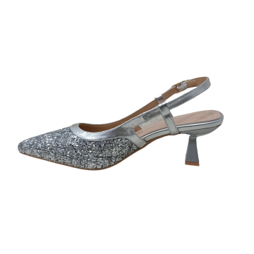 Trendy Silvery Pointy Toe Stiletto Dress Shoes for Women