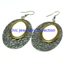 Stainless Steel Textured Fish Hook Earrings Gold And Silver For Promotion