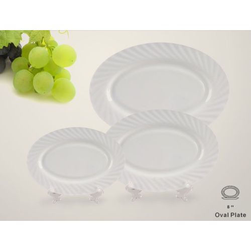 Assiette en verre blanc laiteux - Plaque de taille 8 "