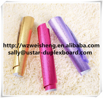 colorful/waterproof embossed metallized/metallic packaging paper