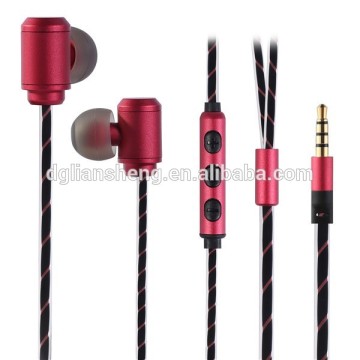 High quality dual speaker metal earphones, handsfree double speaker earphones, unique metallic earphones