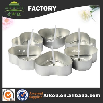 Disposable white pressed parafin wax aluminum candle tin